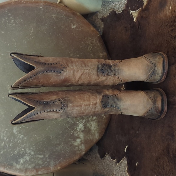 LIBERTY BLACK LB71166 Tall America Tan distressed cowgirl western boot sz7.5 EUC - Picture 9 of 16